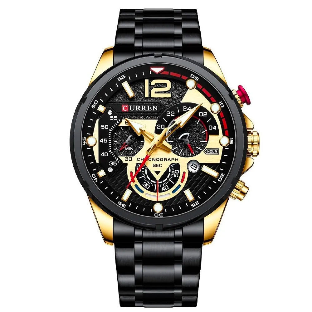 Curren 8395 negro-dorado detalle