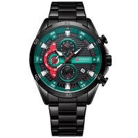 Curren 8402 negro-verde detalle