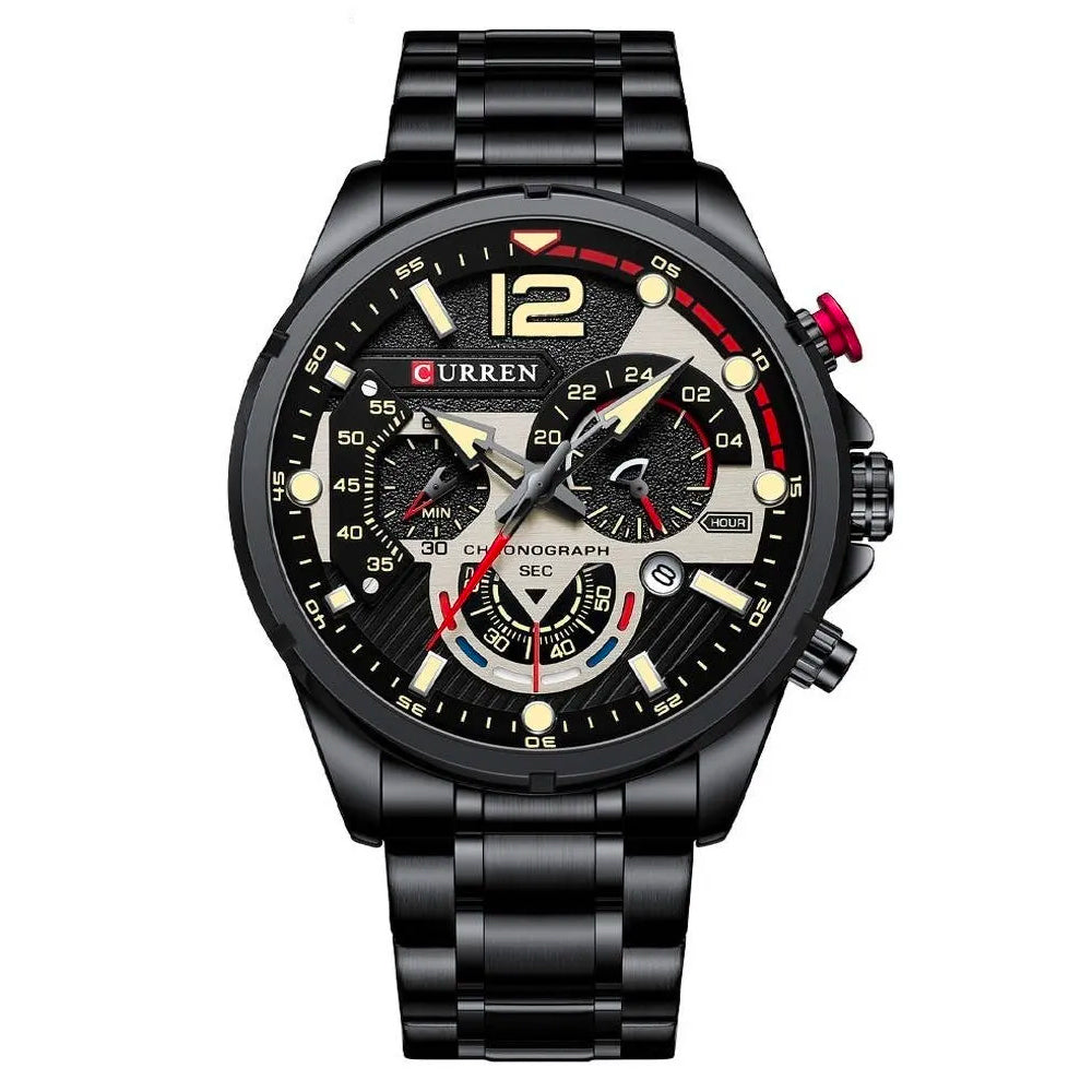 Curren 8395 negro-negro detalle