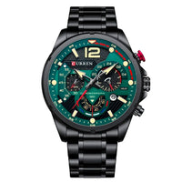 Curren 8395 negro-verde detalle